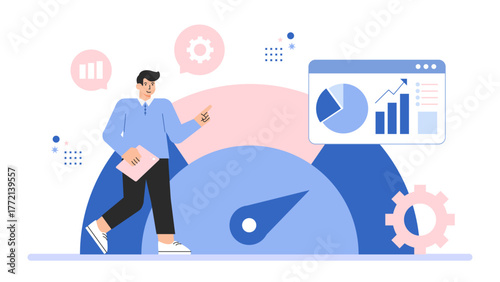 Flat Design Risk Assessment and Decision Making Flat Vector Illustration