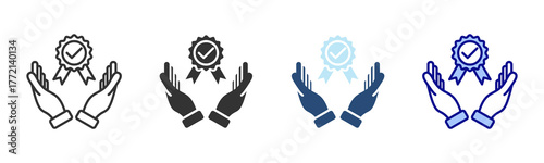 Credibility Icon Set. Designed In Multi Style