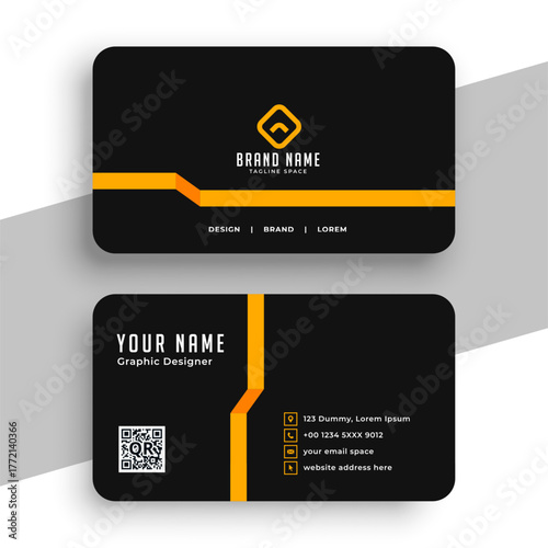 premium dark black business card templated design