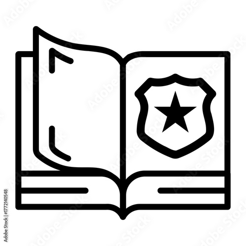 riot shield Line Icon