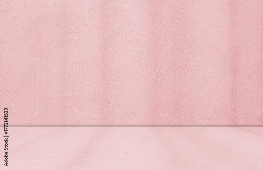 Fototapeta premium Background pink autumn wall floor studio shadow kitchen podium table product backdrop room pattern gradient light mockup cosmetic abstract color pastel texture scene summer loft scene template.