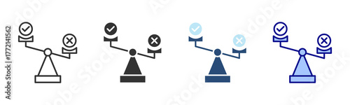 Comparison Icon Set. Designed In Multi Style