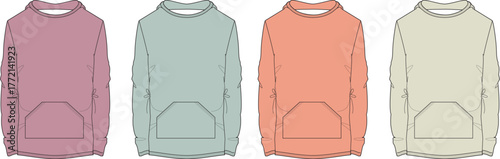 Colorful Hoodies Vector Illustration Set for Casual Wear and Fashion Design
