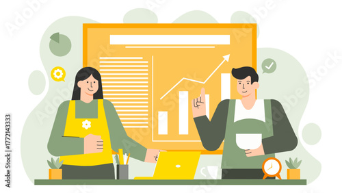 Family Business and Entrepreneurship Illustration Flat Vector Illustration