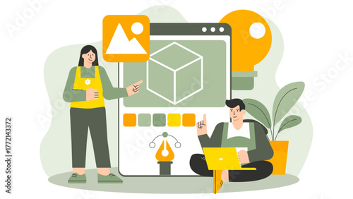 Flat Design Prototype and Product Development Flat Vector Illustration