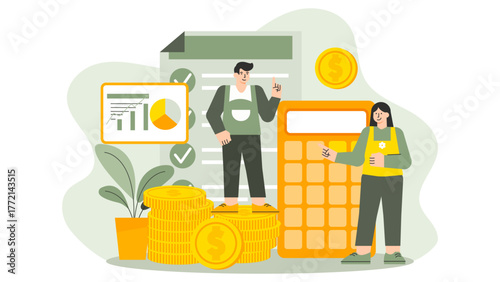 Personal Finance and Wealth Management Concept Flat Vector Illustration