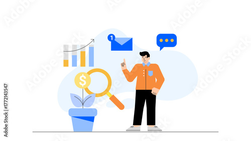 Business People Developing Innovative Solutions Flat Vector Illustration