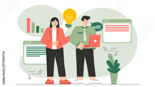 Family Business and Entrepreneurship Illustration Flat Vector Illustration