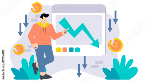 Business Risk and Uncertainty Management Flat Vector Illustration