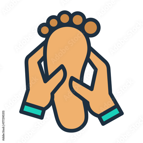 Foot Massage Icon - Lineal Color