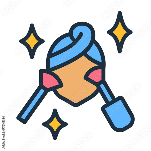 Aesthetician Icon - Lineal Color