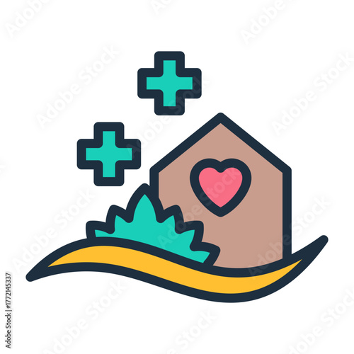 Serene Environment Icon - Lineal Color