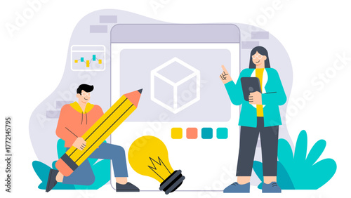 Flat Design Prototype and Product Development Flat Vector Illustration