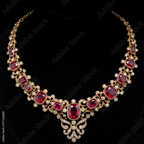 Wallpaper Mural Vintage Ruby Necklace on Black Velvet Torontodigital.ca