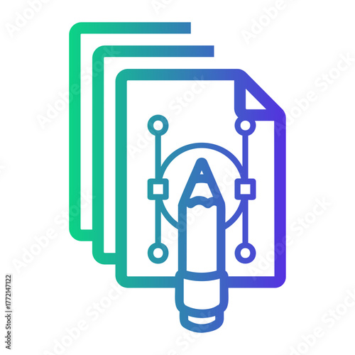 magazine Line Gradient Icon