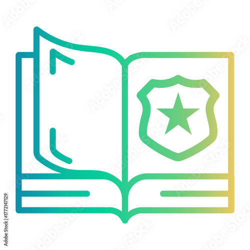 riot shield Line Gradient Icon