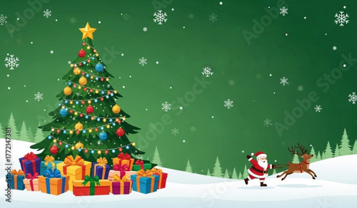 santa claus and christmas tree