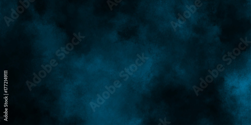 abstract cloud and vapor texture background. Black and blue smoke aquarelle smudge illustration smooth grungy smokey light pastel colors ink glow. Teal color powder explosion