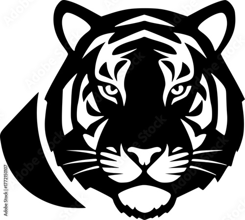 Tiger - Minimalist and Flat Logo - Vector illustration

