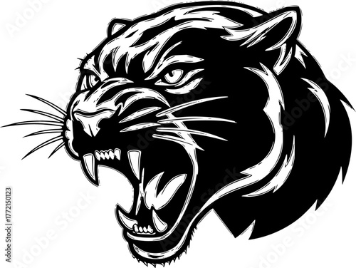 Panther - Minimalist and Flat Logo - Vector illustration
