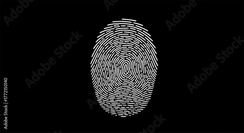 Fingerprint | Black and White Vector illustration
