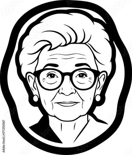 Grandma | Minimalist and Simple Silhouette - Vector illustration
