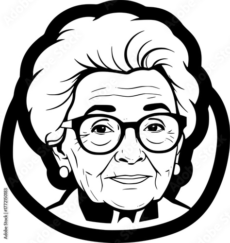 Grandma | Minimalist and Simple Silhouette - Vector illustration
