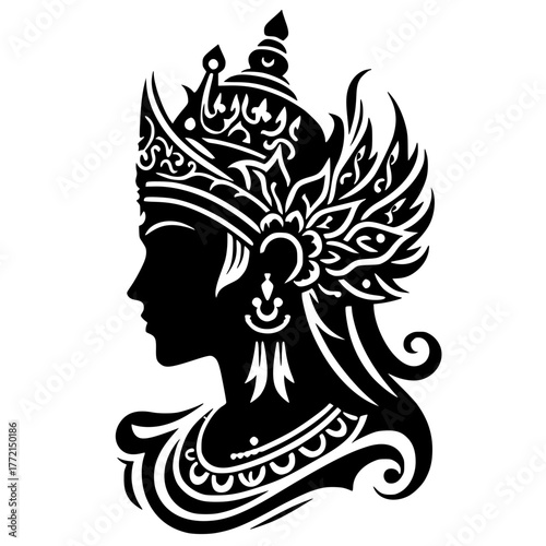 Silhouette portrait of the sea king