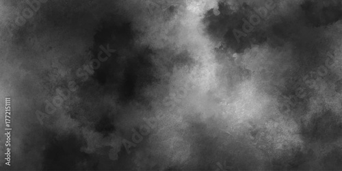 Abstract white and gray isolated cloud cumulus clouds. Gray aquarelle painted realistic fog or mist smoky textured canvas design. White and ash messy wall stucco texture background.	
