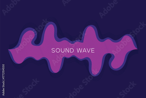 Multicolored abstract fluid sound wave vector design