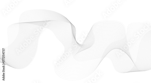 Abstract vector modern background with grey wavy lines and particles. Abstract wave element for design. Digital frequency track equalizer.