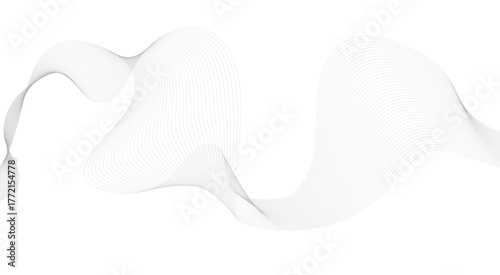 Abstract vector modern background with grey wavy lines and particles. Abstract wave element for design. Digital frequency track equalizer.