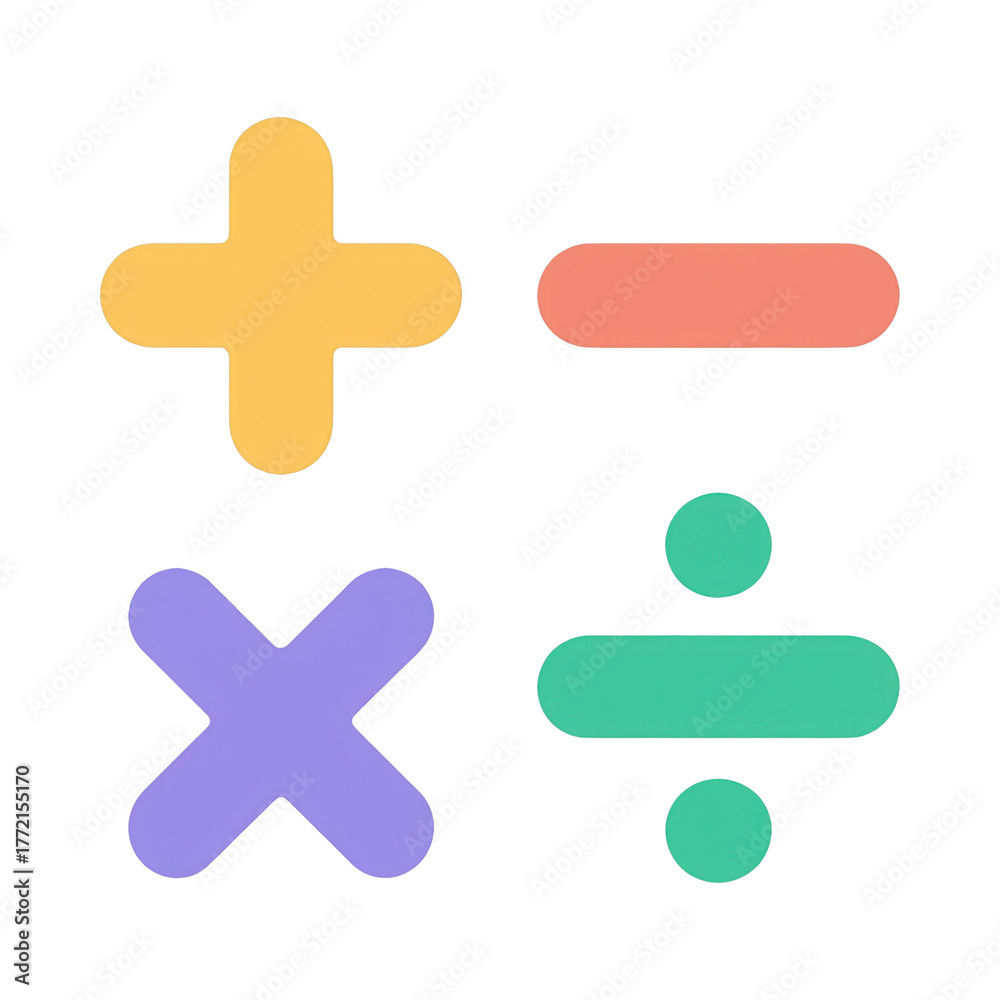 Obraz premium PNG Colorful mathematical symbols design.