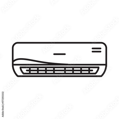 Modern split system air conditioner unit outline icon
