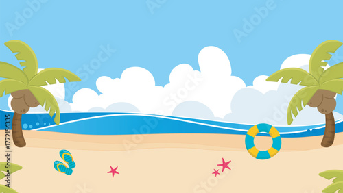 sea view on the beach vector