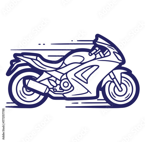 Modern sport motorcycle in motion vector illustration for transportation and design concepts