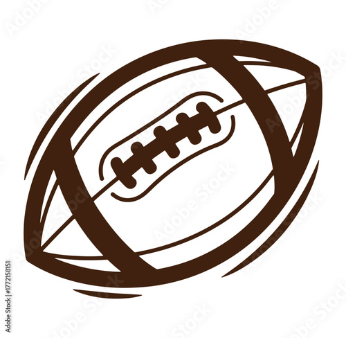 Simple brown outline of an american football for sports and athletic themed designs