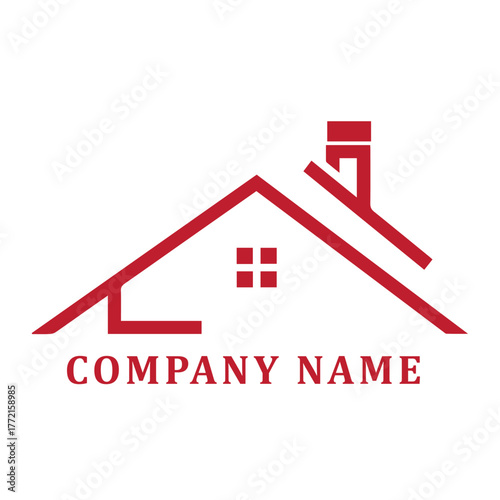 This vector symbol is a modern design of a house or building icon for a real estate company logo and property concept