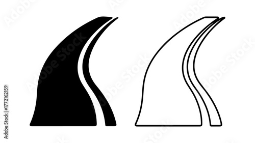 Shark fin outline with transparent background