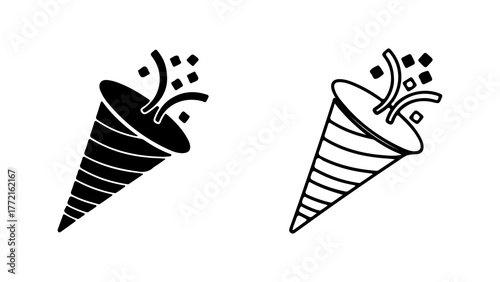 Party horns with transparent background