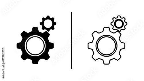 Gears and cogs with transparent background