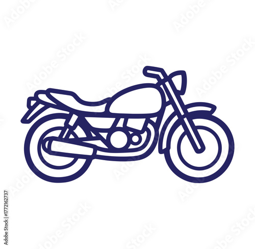 Simple and stylish dark blue motorcycle icon vector illustration isolated on white background