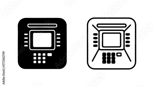 Automated teller machine icon with transparent background