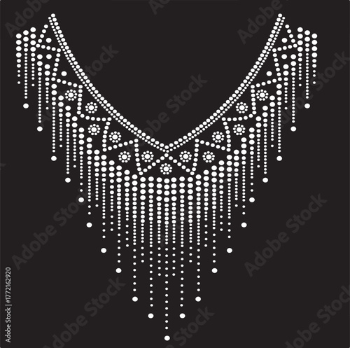 Modern Pearl Necklace Vector Illustration