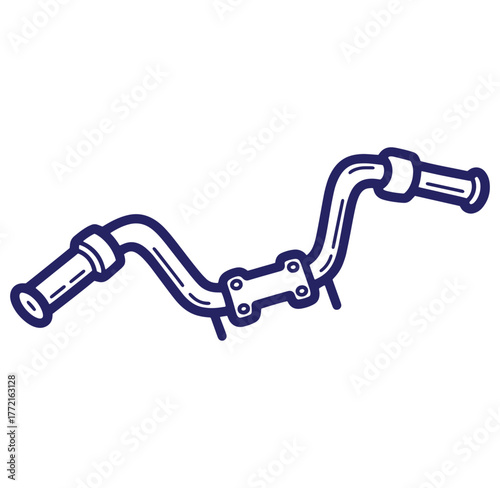 Vector illustration of a bicycle handlebar detailed design isolated on white background