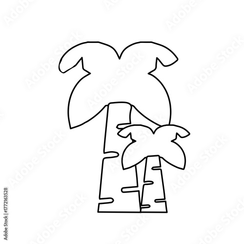 Simple Tropical Palm Trees Outline
