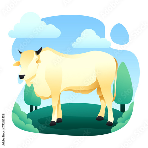 COW ANIMAL QURBAN VECTOR ILLUSTRATION 3
