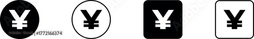 Japanese yen currency icon Line graphics illustration symbol