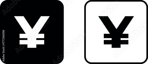 yen icon simple vector outline logo