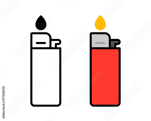 Vector Lighter Flat Illustration